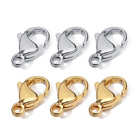 Fermoir Mousqueton de Bijouterie en Acier Inoxydable Plaqué Or pour Colliers et Bracelets, Composants d'Apprêts DIY pour la Fabrication de Bijoux en Gros