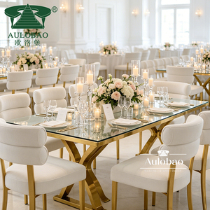 Restaurant Dining Commercial Hotel Furniture Wedding Rectangular Stainless Steel <b>Table</b> Modern Outdoor - Product Image 2