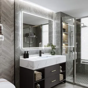 현대 호텔 Led 빛을 가진 터치스크린 종류 허영 거울 목욕탕 거울을 가진 방수 똑똑한 거울