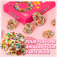 AOOLIO Box Sour Donut Clusters Afrutado Sabor Multicolor Circular Ring Jelly Gummies Christmas Chewy Candy 90g Personalizable