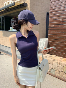Top Senza Maniche da Donna con Colletto Rovesciato in <span class=keywords><strong>Cotone</strong></span>, <span class=keywords><strong>Canotta</strong></span> Casual Regolare per l'Estate 2026 - Product Image 6