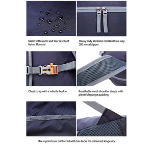Sac à dos de randonnée pliable ultra léger résistant à l'eau de 35 l pour les voyages en plein air en Chine personnalisé - Product Image 3