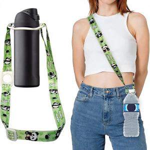 2in1ウォーターボトルホルダー（ストラップ付きカップランヤードアクセサリー、パンダ柄、ロングネック、調節可能なショルダー） - Product Image 1