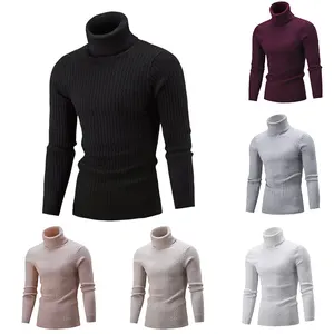 My02 outono inverno magro casual pulôveres, gola alta, gola rollneck, de malha quente, suéter masculino