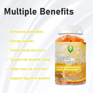 Gummies à absorption améliorée Calcium Magnésium Zinc, Gummies multivitaminés Calcium Magnésium Zinc pour la récupération musculaire et la digestion - Product Image 2