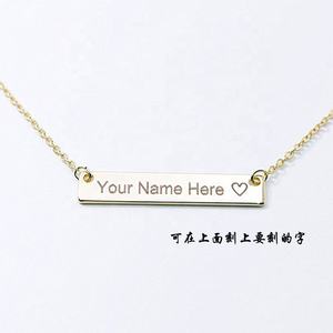 Collana timbro personalizzabile in argento Sterling 925 <span class=keywords><strong>con</strong></span> targa incisa in oro 18K a maglie alla moda per feste e regali - Product Image 5
