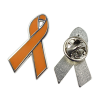 Logo personnalisé Antique plaqué or émail broche vert bleu noir rouge or jaune rose ruban sensibilisation au cancer du sein revers Feng Shui