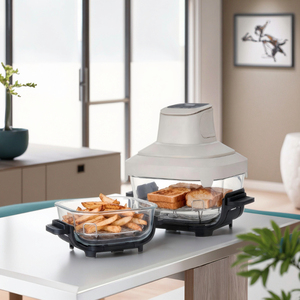 Freidora de Aire de Vidrio de 4L con Control Digital, Sin Aceite, Portátil, para Cocinar Crujiente, de Vidrio No Tóxico, Venta Directa de Fábrica TOC - Product Image 1
