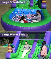 Toboggan gonflable commercial en PVC 21x9x12FT pour extérieur, toboggan aquatique gonflable avec piscine et souffleur pour fête familiale estivale