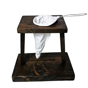 Support de filtre à café carré réutilisable en bois massif, minimaliste et écologique, avec une capacité de 350 ml pour la préparation manuelle du café - Product Image 3