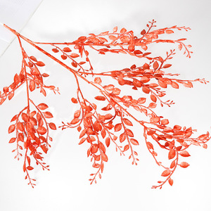 Fleurs artificielles de trèfle à six feuilles, branche unique, en plastique, pour décoration de mariage, décoration intérieure, fleurs givrées, bouquet pour vitrine de magasin - Product Image 5