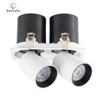 Blanc/noir encastré réglable LED Downlight 12W étirement spot éclairage simple/double tête