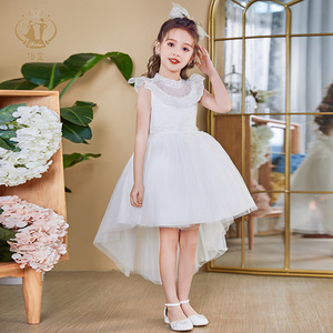 NIMBLE Verano 3-12 años Blanco Lentejuelas Flor Niñas Vestidos Niños <span class=keywords><strong>Ropa</strong></span> de fiesta de noche Vestido de bautizo de <span class=keywords><strong>primera</strong></span> comunión - Product Image 2