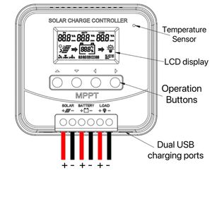 20A MPPT regolatore di carica solare IP67 impermeabile Auto 12V/24V <span class=keywords><strong>Display</strong></span> <span class=keywords><strong>LCD</strong></span> CE ROHS ISO9001 - Product Image 3