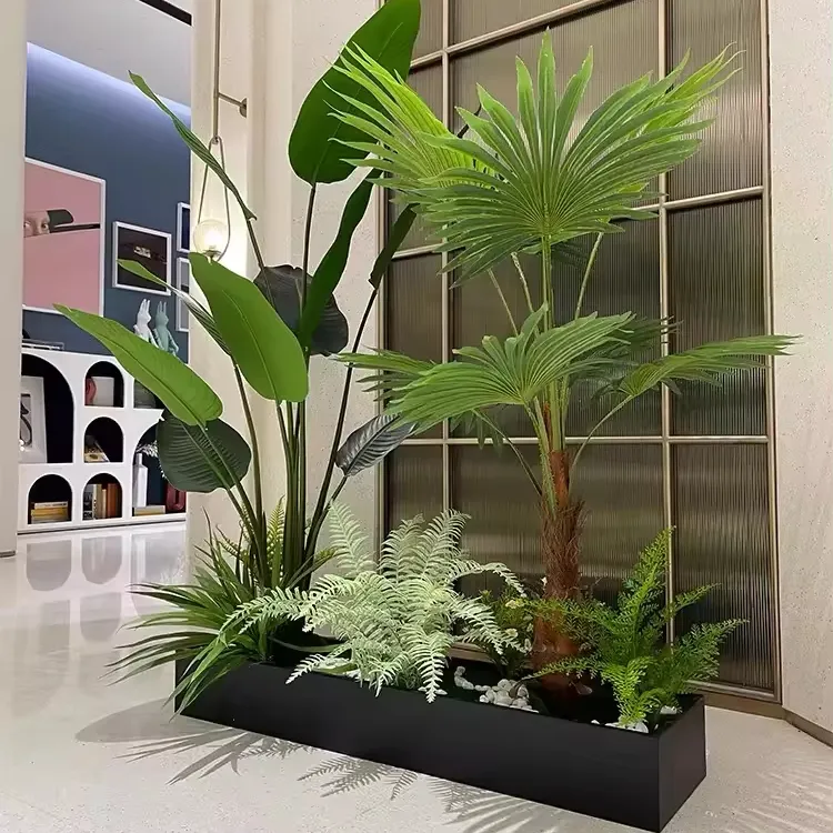 Saksı yapay bitkiler ekici ile combo dekoratif sahte bonsai bitkiler