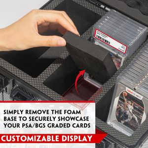 Boîte de rangement pour cartes gradées, étui de transport pour cartes à collectionner, boîtes porte-cartes de sport rigides noires à 6 rangées - Product Image 5