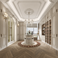 Îlot de présentation de style européen exquis avec finition dorée pour une présentation romantique en boutique ou showroom