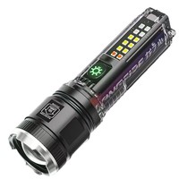 Linterna LED Solar de Aleación de Aluminio, Luz Potente, Alcance de 500m, IP65 Impermeable, Recargable, Portátil, para Emergencias