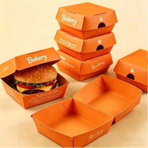 Boîte d'emballage pour hamburgers en carton blanc de qualité alimentaire, <span class=keywords><strong>promotion</strong></span> usine, logo personnalisé imprimé, pour <span class=keywords><strong>KFC</strong></span> - Product Image 1