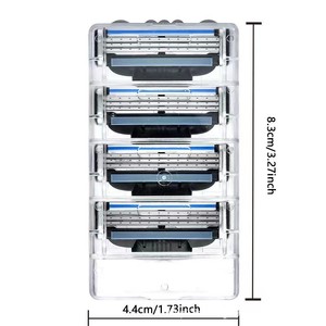 Manual <b>Razor</b> Triple Blade Stainless Steel For Men Face Shaving Replacement <b>Heads</b> And Handle Set - Product Image 5