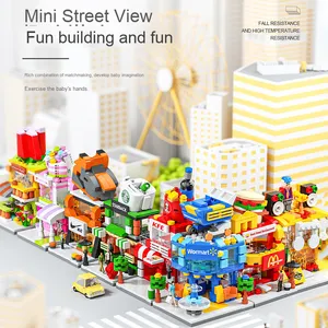 2025 Street View Series Store Building <strong>Blocks</strong> Set Assembly Mini Supermarket and Flower Shop Educational Model Educational Toy - Product Image 2