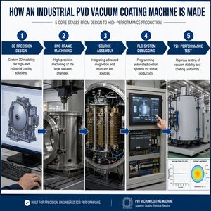 Ligne de production automatique de revêtement multi-arc + sputtering personnalisée Ti/Cr CGVAC, directement de l'usine, pour verres et bols - Product Image 5