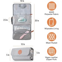 Pochette à couches imperméable à 3 compartiments, étui pour lingettes, pochette pour essentiels de bébé, sac à couches, organisateur de rangement, matelas à langer, sac de transport pour maman