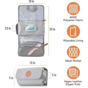 Bolsa de Pañales Plegable de 3 Secciones, Estuche para Toallitas, Bolsa de Almacenamiento para Artículos Esenciales del Bebé, Organizador de Pañales, Cambiador Portátil, Bolso de Mano para Mamá - Product Image 2