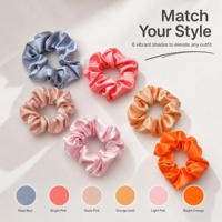 Scrunchie en Soie de Mûrier 6A Personnalisé avec Logo, 6cm, 100% Soie Pure, Fait Main, Brodé, Tendance, pour Mariage, pour Femme