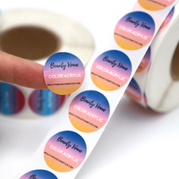 Stiker Logo Vinyl Perekat Kustom OEM ODM, Label Bulat Tahan Air, Daya Rekat Kuat untuk Kemasan Hadiah dan Kerajinan