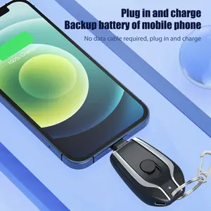 1500mAh Mini Key Chain ngân hàng điện sạc khẩn cấp Type-C cắm trại ngoài trời 1300mAh Keychain ngân hàng điện