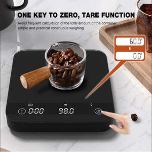 Bilancia per Caffè Best Seller con Design in Vetro e <span class=keywords><strong>Plastica</strong></span> ABS, Supporto per Tre Batterie AAA, Display LED Bianco - Product Image 2