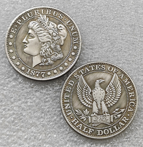 Pièces de monnaie commémoratives de style antique Morgan Half Dollar des États-Unis de 1877, cadeaux, décoration de la maison - Product Image 2