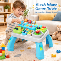 Table de jeu multifonctionnelle Block Island, table d'activités interactive, table de jeu sensoriel pour l'apprentissage précoce, jouet éducatif pour tout-petits