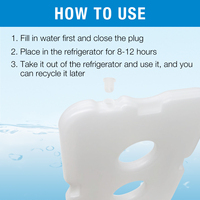 4 packs de glace minces réutilisables-Plastique HDPE étanche, flexible et durable de qualité alimentaire pour le camping et l'isolation du déjeuner, blanc