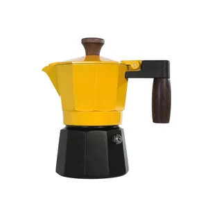 Termostat çıkarıcı ile 150ML 2 fincan Stovetop Espresso makinesi çift vana Valve Pot