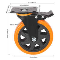 SucceBuy Roulettes de meubles en PVC de 2 à 6 pouces, lot de 4 roulettes pivotantes avec verrouillage de sécurité A/B, sans traces, pour chariot et établi