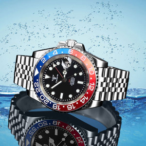 Tandoorio NH34A <span class=keywords><strong>montre</strong></span> pour hommes GMT main SUB luxe <span class=keywords><strong>montre</strong></span>-<span class=keywords><strong>bracelet</strong></span> noir bleu insertion en acier Sport montres mécaniques étanche 200m - Product Image 3