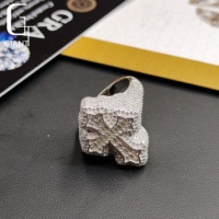 Bague Croix S925 en Argent Sterling avec Moissanite Baguette Couleur D VVS1, Sertie de Pierres, Testée au Diamant, Style Hip Hop Unisexe