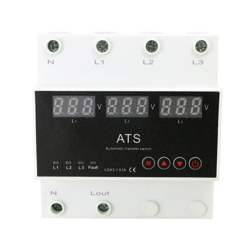 factory direct price three phase 63a automatic transfer switch with digital display