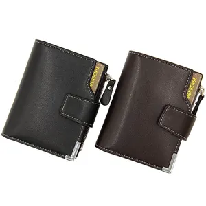New arrival promotion custom fashion classic men leather wallets good quality leather money and card wallets