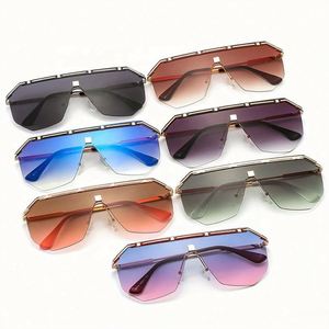 Lunettes de soleil tendance sans monture 2021 personnalisables avec logo, protection UV400, verres monobloc surdimensionnés pour hommes et femmes – Meilleures ventes - Product Image 2