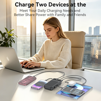 Batterie externe 20000mAh avec câble intégré, affichage numérique, charge rapide 22.5W, sortie USB A et Type C, pour personnalisation de cadeaux