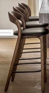 MORE DESIGN - <span class=keywords><strong>Taburete</strong></span> de Madera para Cafetería, Restaurante, Bar, con Cojín <span class=keywords><strong>Blanco</strong></span> y Reposabrazos Altos - Product Image 2