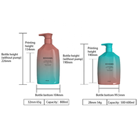 Emballages vides pour soins capillaires, flacons en plastique dégradé pour lotion corporelle, shampoing liquide, gel douche, flacon de shampoing en PET avec bouchon à clapet