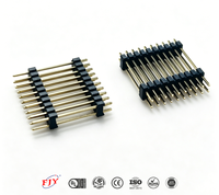 Conector de Cabezal de Pines de Doble Fila PH2.54 de 2.54mm, Recto y a 180 Grados, con Doble Aislamiento Plástico, Chapado en Oro, Ecológico, para PCB