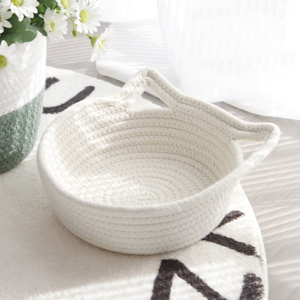 Cesta de Almacenamiento de Cuerda Orgánica Montessori para Bebés, Cesta de Almacenamiento de Cuerda de Algodón Tejida a Mano con Contenedores - Product Image 1