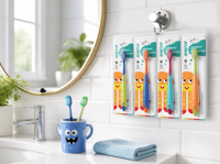 Brosse à dents manuelle ergonomique pour enfants, poils doux en PBT, logo personnalisé, manche en plastique, pour blanchiment des dents et soins bucco-dentaires à domicile, directement de l'usine