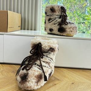 Bottes hautes en cuir véritable noires décontractées unisexes pour l'automne et l'hiver, bottes de neige de luxe de haute qualité, tendance et chaudes - Product Image 5