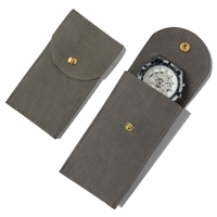 Étui à montre rectangulaire Embers bleu, noir, vert, boîte à montre en velours, doublure en coton et daim, fermeture à pression, boîte cadeau, rangement de voyage pour montre